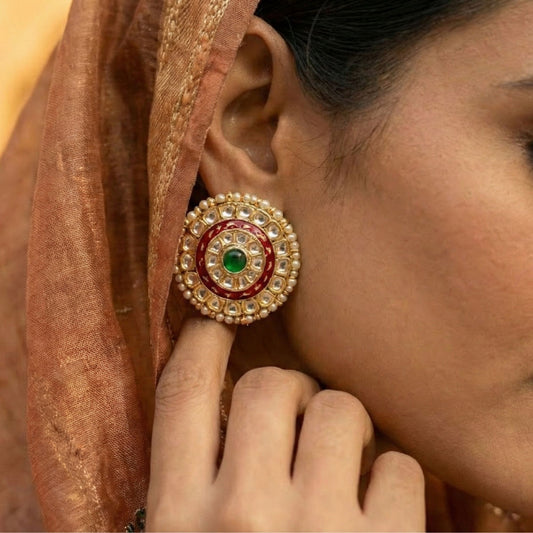 Jharoka Concentric Cherry Blossom Hue Studs