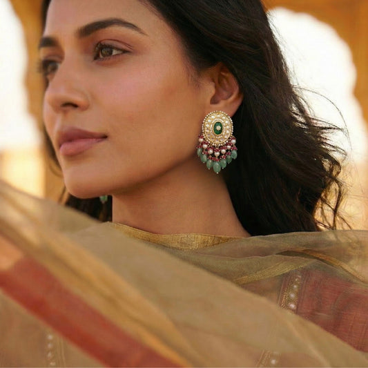 Jharoka Ellipse Auric Earrings