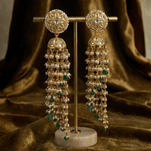 Jharoka Mixed Motif Honeyed Danglers