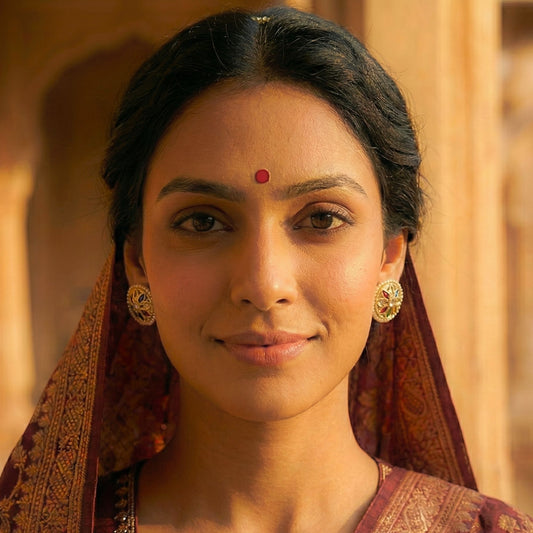 Jharoka Round Colorful Earrings