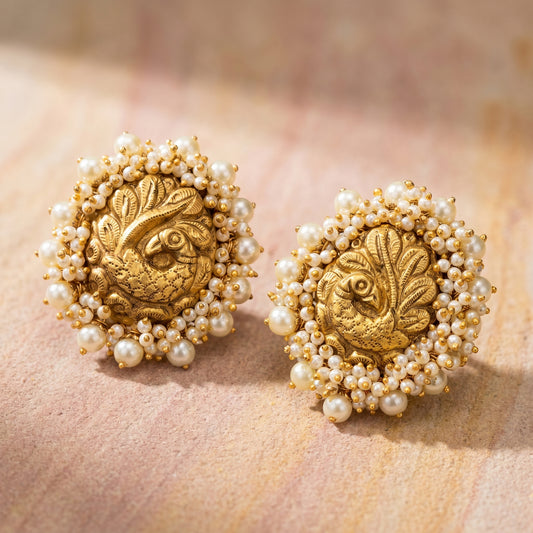 Jharoka Peacock earrings | Vama Gears