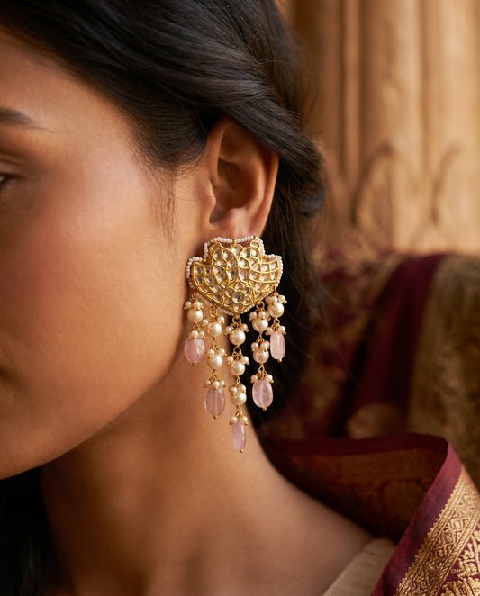 Jharoka Flower dangler earrings | Vama Gears