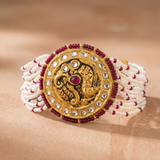 Jharoka Peacock bracelet cum choker | Vama Gears