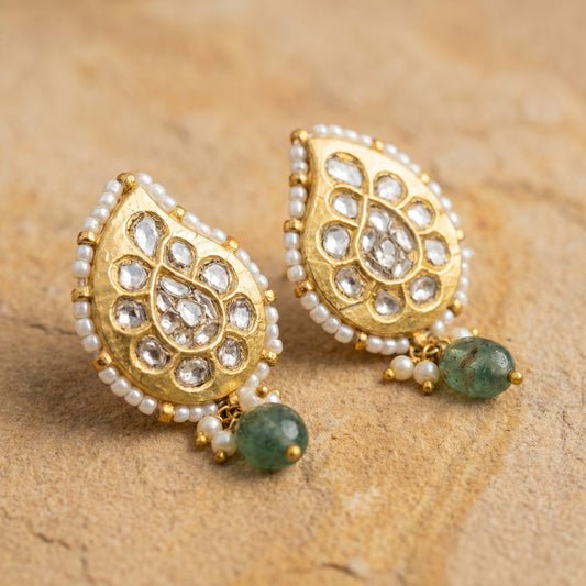 Jharoka Pear shaped earrings | Vama Gears