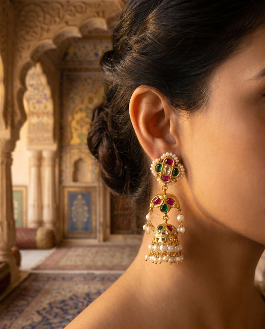 Jharoka Multi color jhumkis | Vama Gears