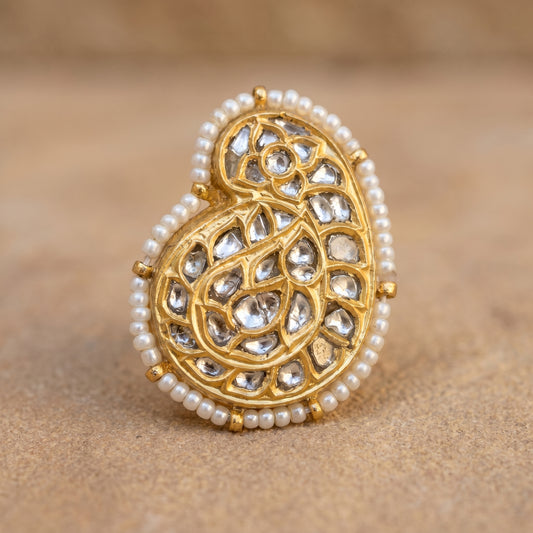 Jharoka Spiral cocktail ring | Vama Gears