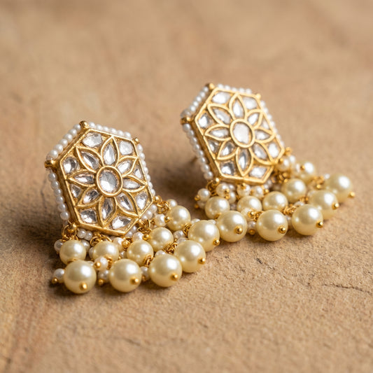 Jharoka Antique finishing earrings | Vama Gears