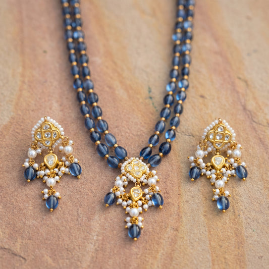Jharoka Blue chowfully set | Vama Gears