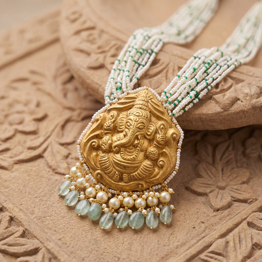 Handcrafted 22kt 916 Hallmarked Gold Ganesh Pendant with Lord Ganesha Motif in Traditional Thapa Work