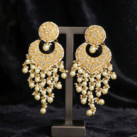 Jharoka Intricate Luminous Gold Jhumka