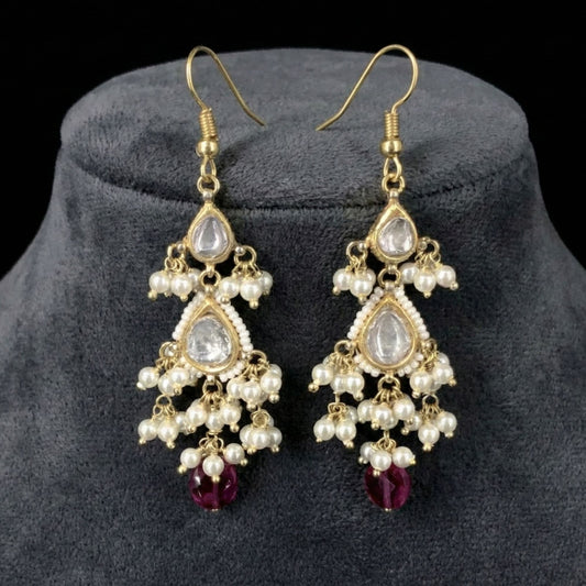 Jharoka Pearfect Drops Beige Gold Studs