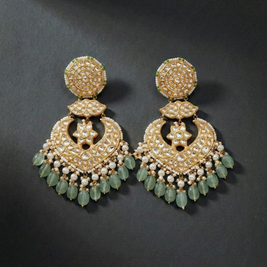 Jharoka Semi Circle Gold Shimmer Jhumka