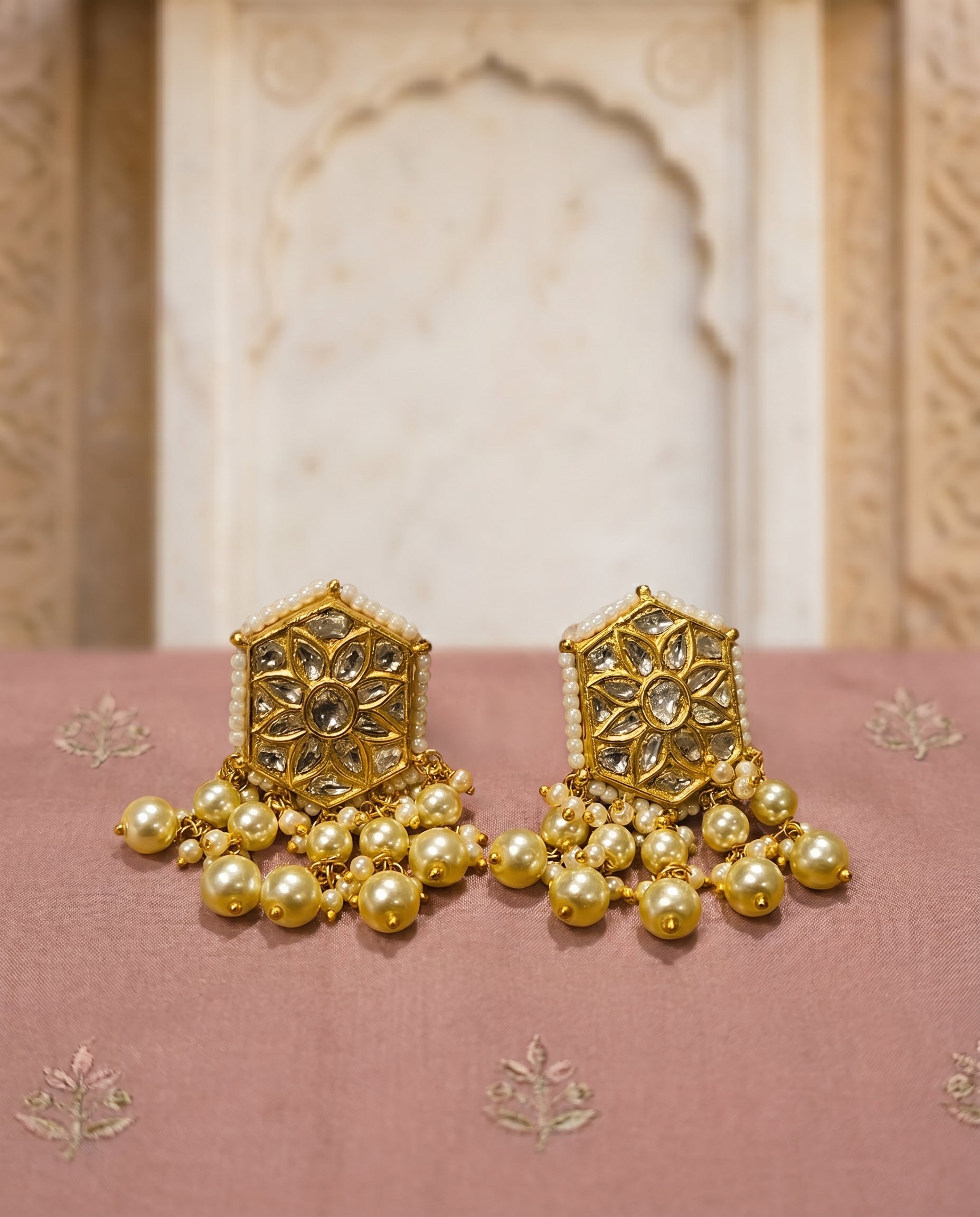 Jharoka Antique finishing earrings | Vama Gears
