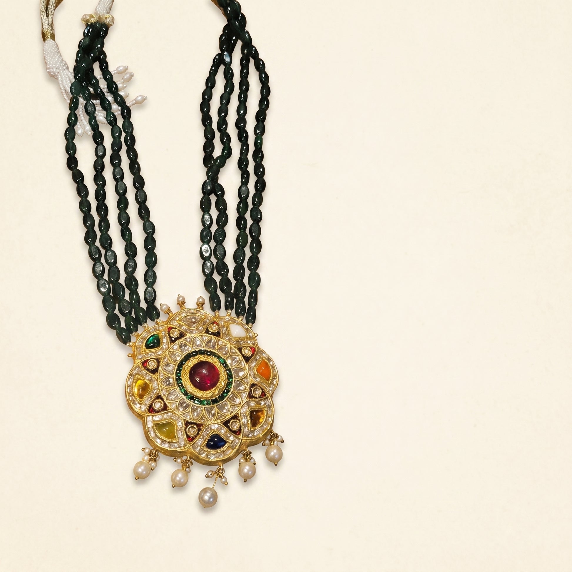 Jharoka Flower navaratan haar | Vama Gears