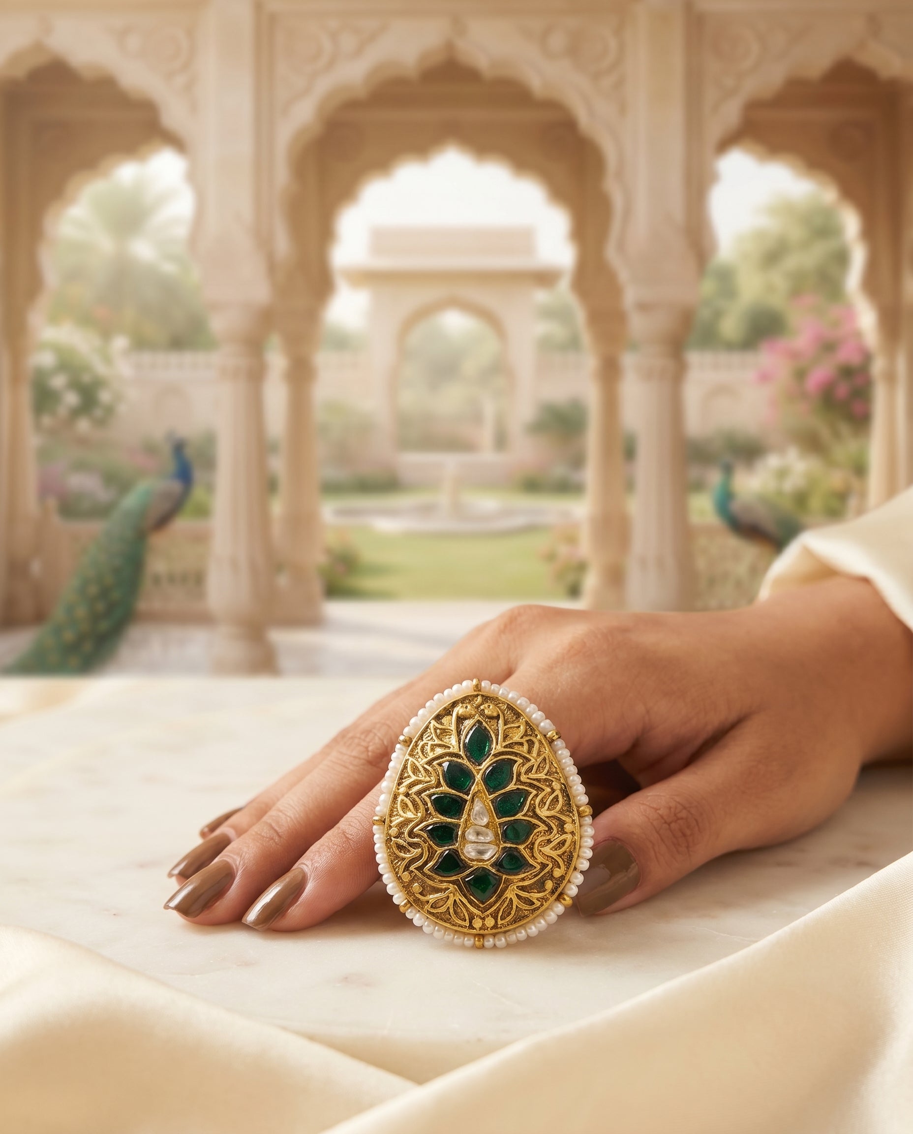 Jharoka Polki ring | Vama Gears