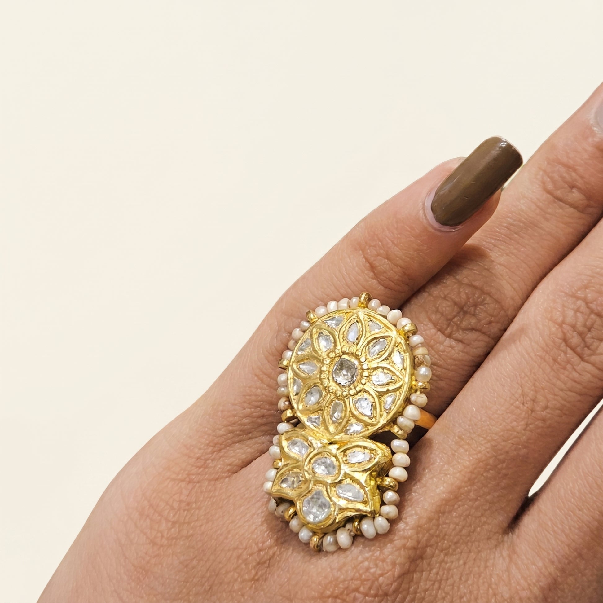Jharoka Star ring flower | Vama Gears