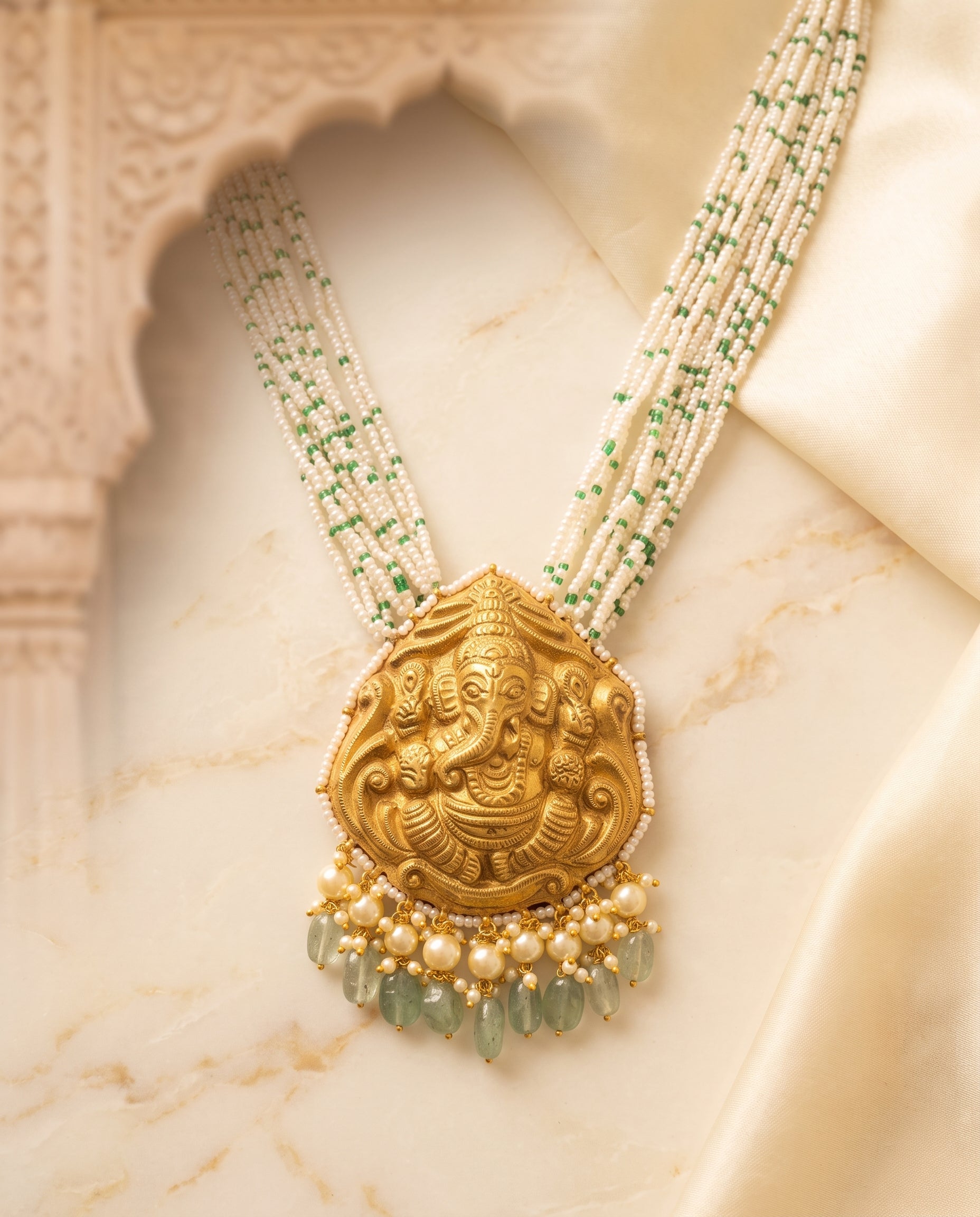 Handcrafted 22kt 916 Hallmarked Gold Ganesh Pendant with Lord Ganesha Motif in Traditional Thapa Work