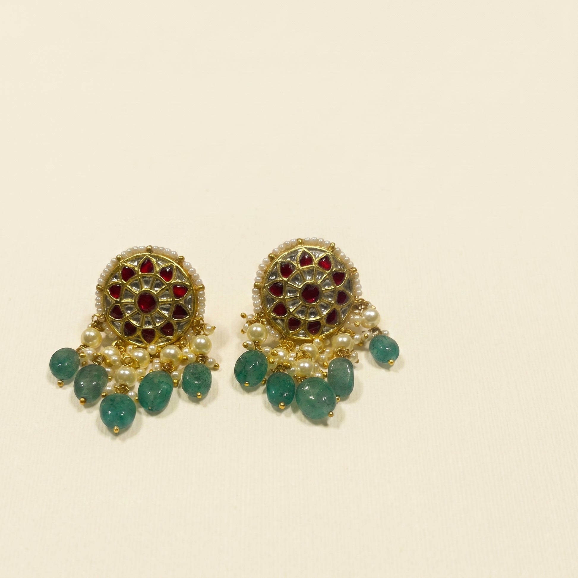Handcrafted 22kt Gold Sun Earrings with 2 Carat Certified Syndicate Polki in Radiating Sunburst Thapa Work