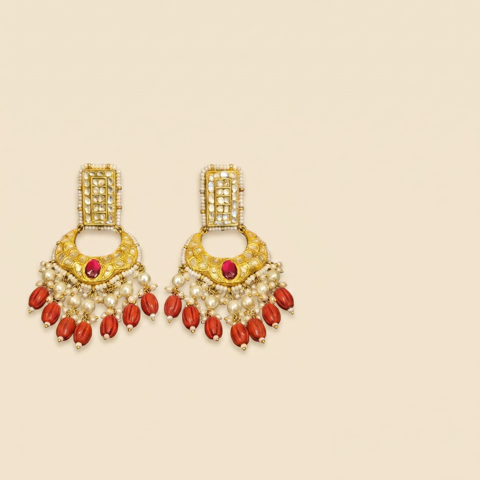 Jharoka Brick shape coral chandballis | Vama Gears