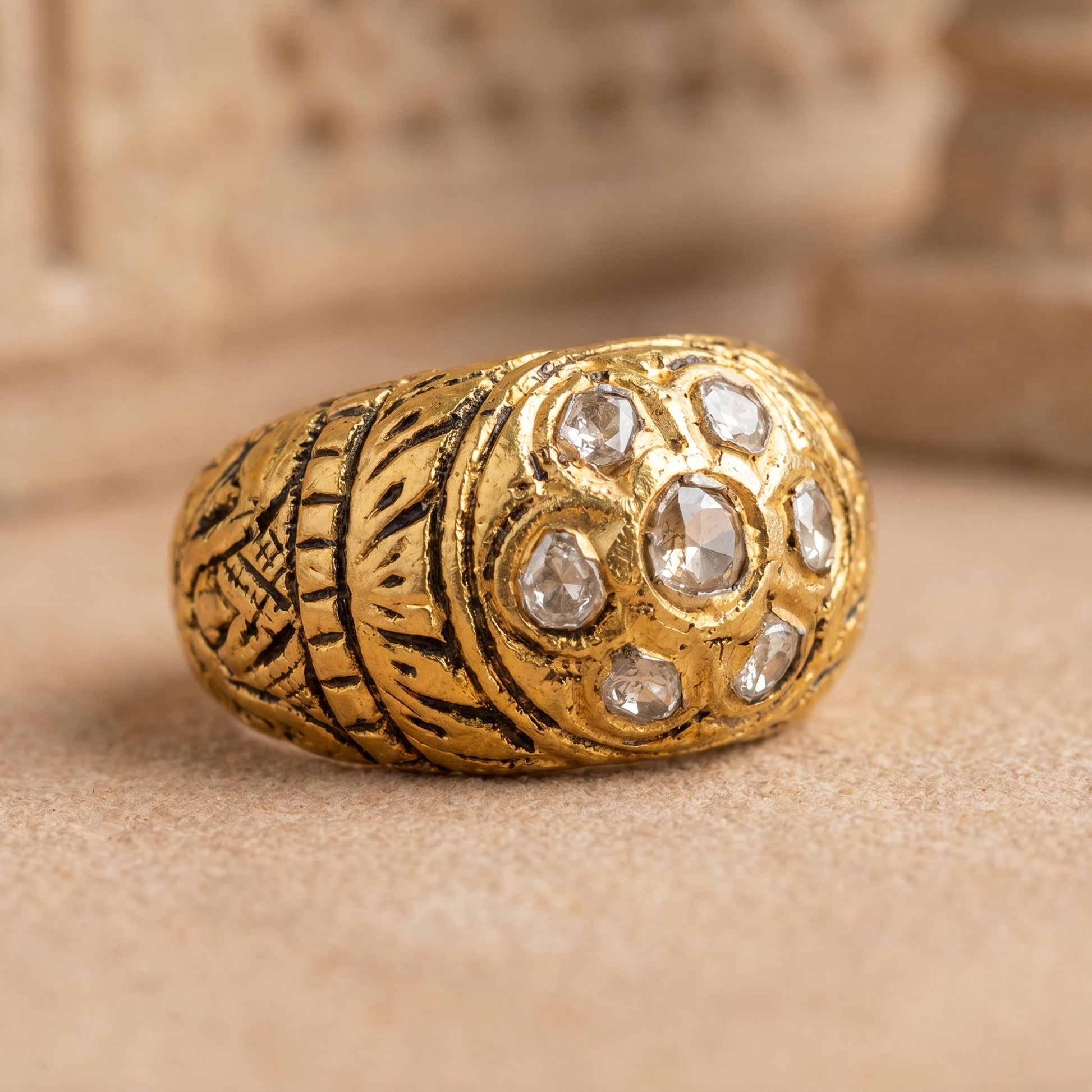 Jharoka Flower polki ring | Vama Gears