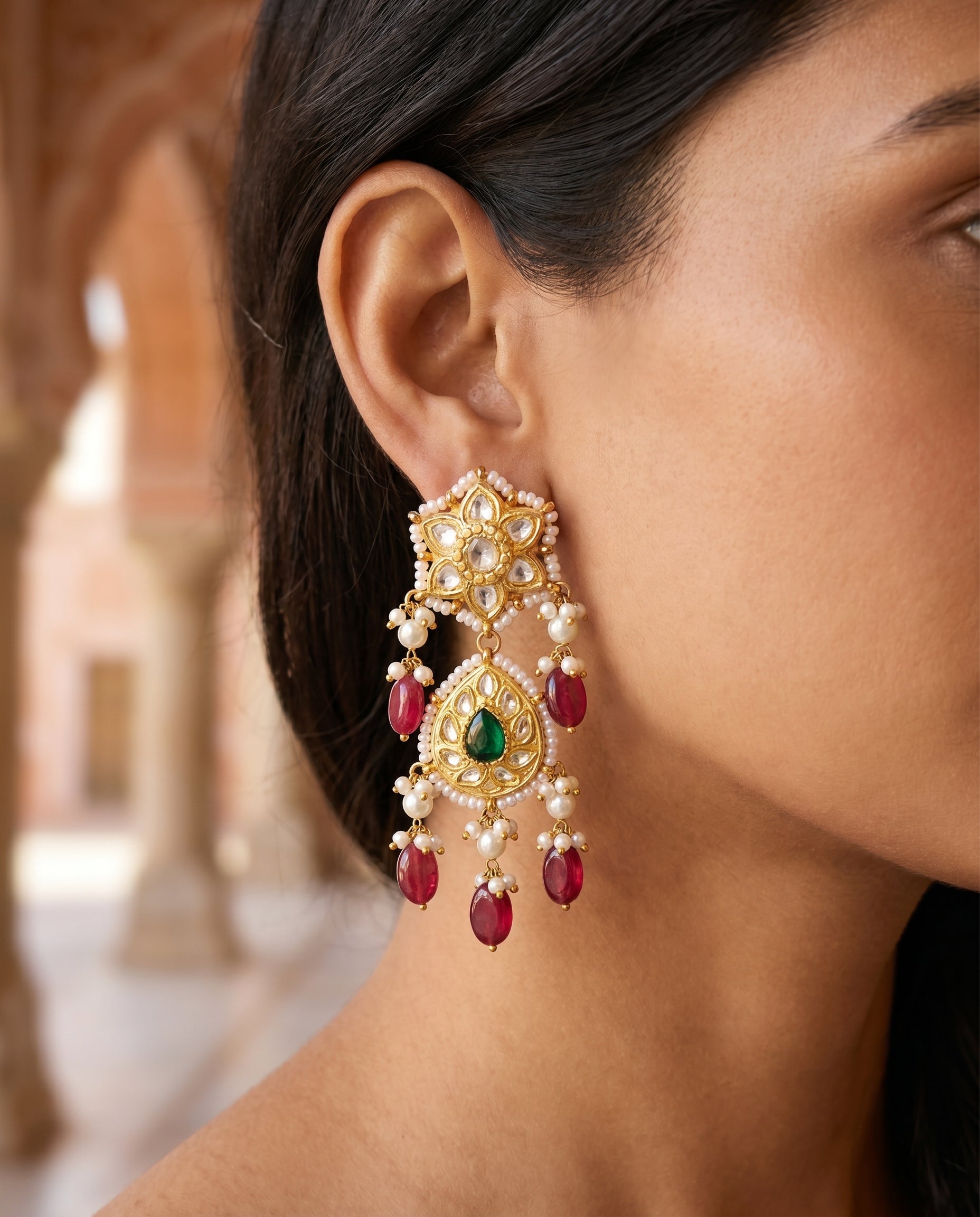 Jharoka Star and Diamond small chand ballis | Vama Gears