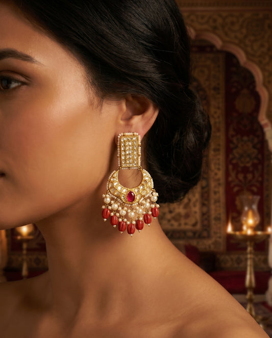 Jharoka Brick shape coral chandballis | Vama Gears