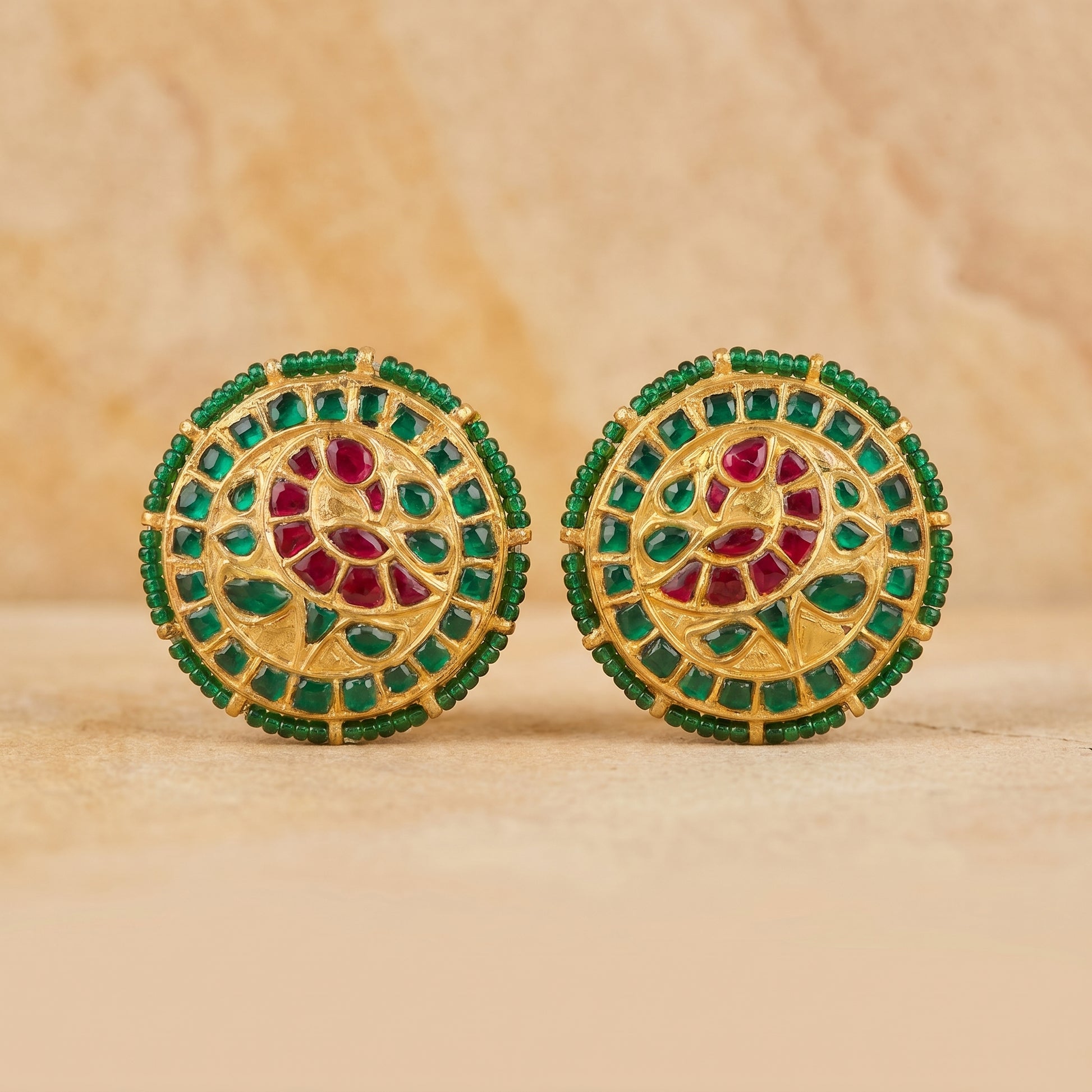 Jharoka Peacock studs | Vama Gears