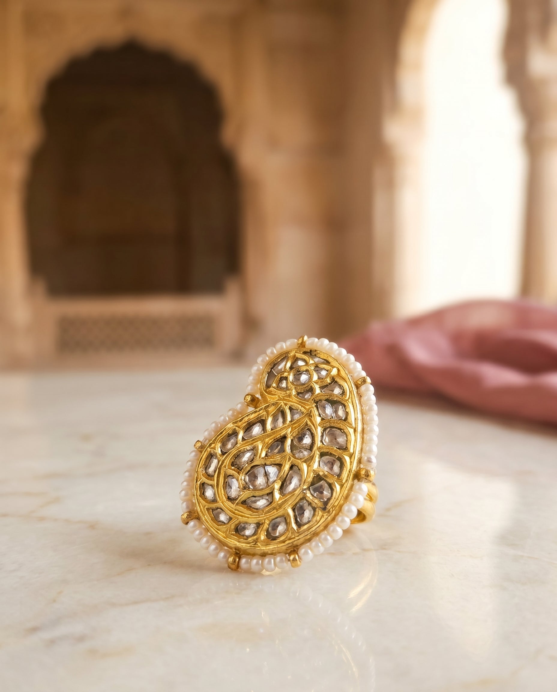Jharoka Spiral cocktail ring | Vama Gears