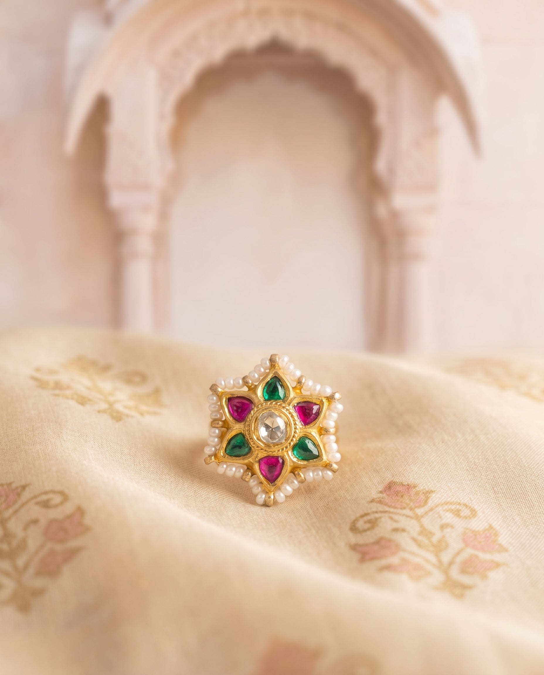 Jharoka Star ring multi color | Vama Gears