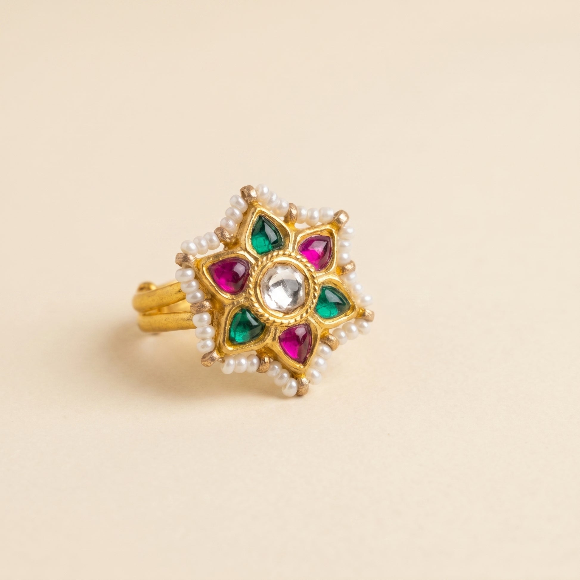 Jharoka Star ring multi color | Vama Gears