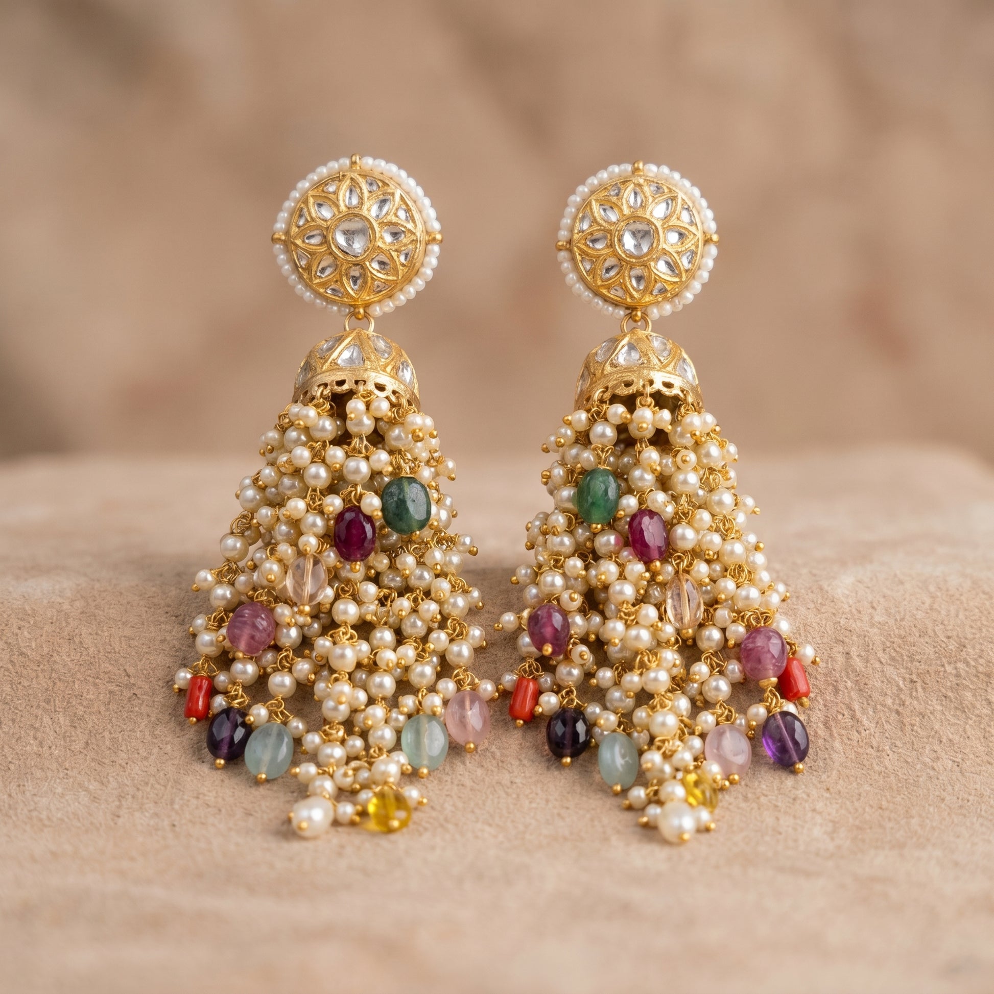 Jharoka Waterfall jhumkis | Vama Gears