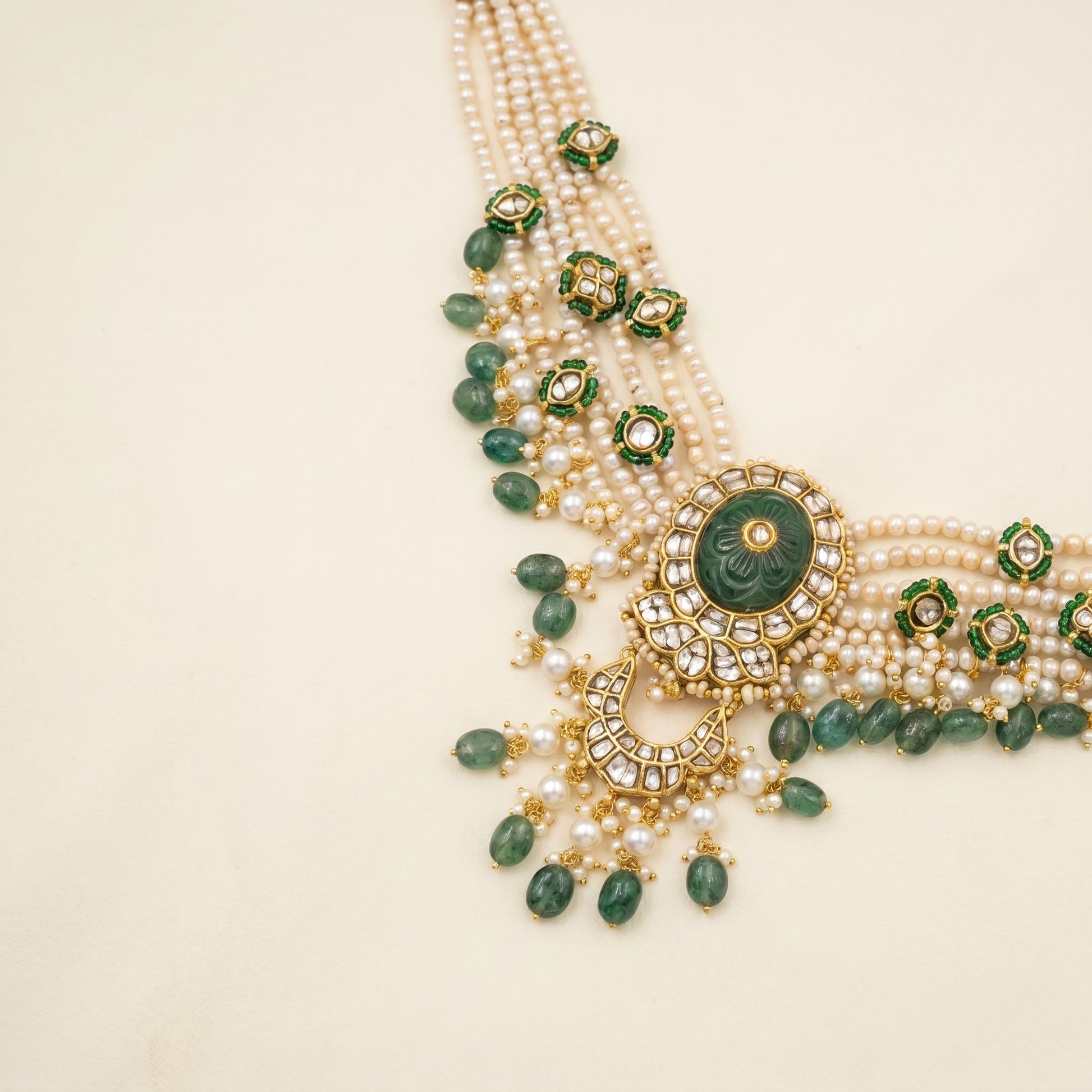 Jharoka Green necklace | Vama Gears