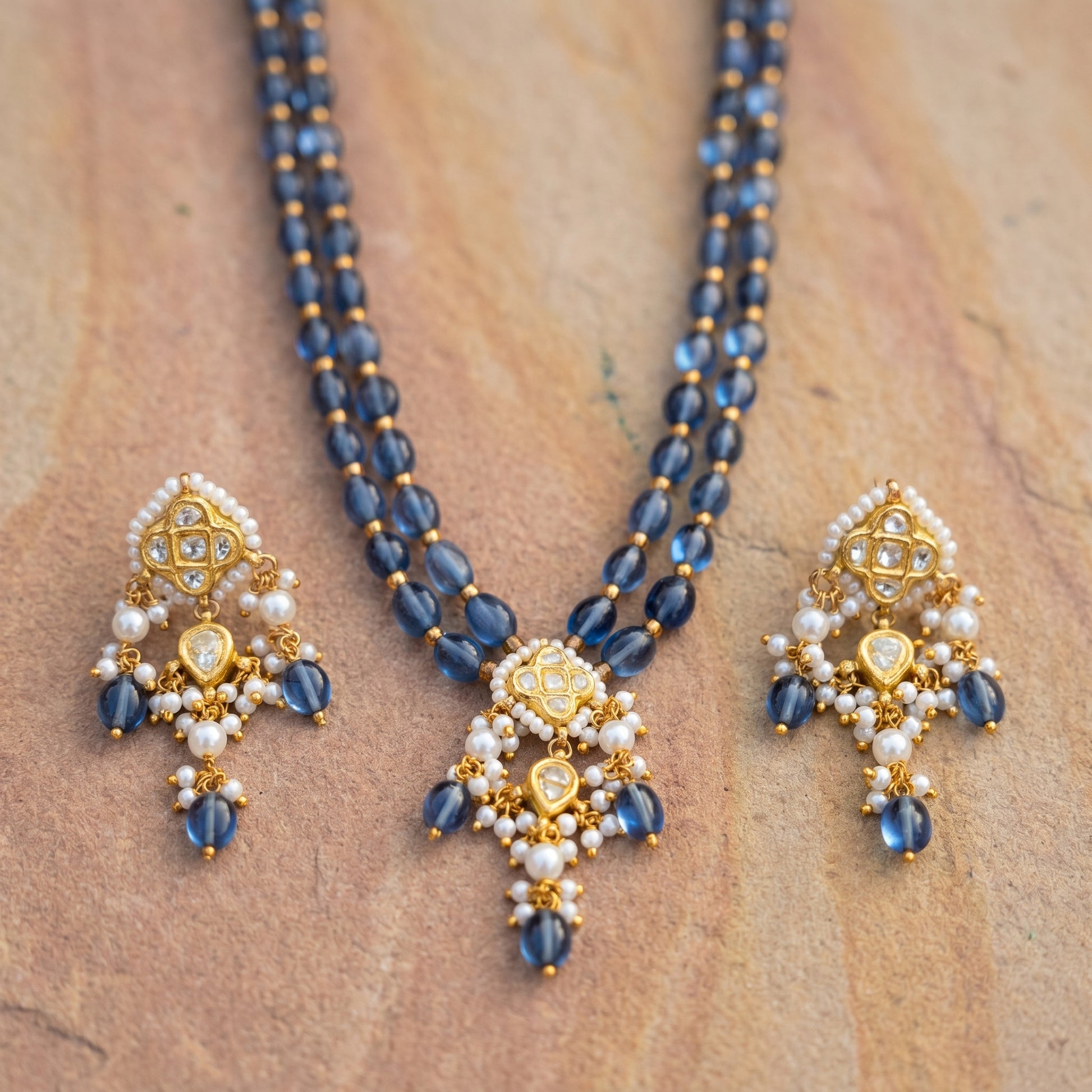 Jharoka Blue chowfully set | Vama Gears