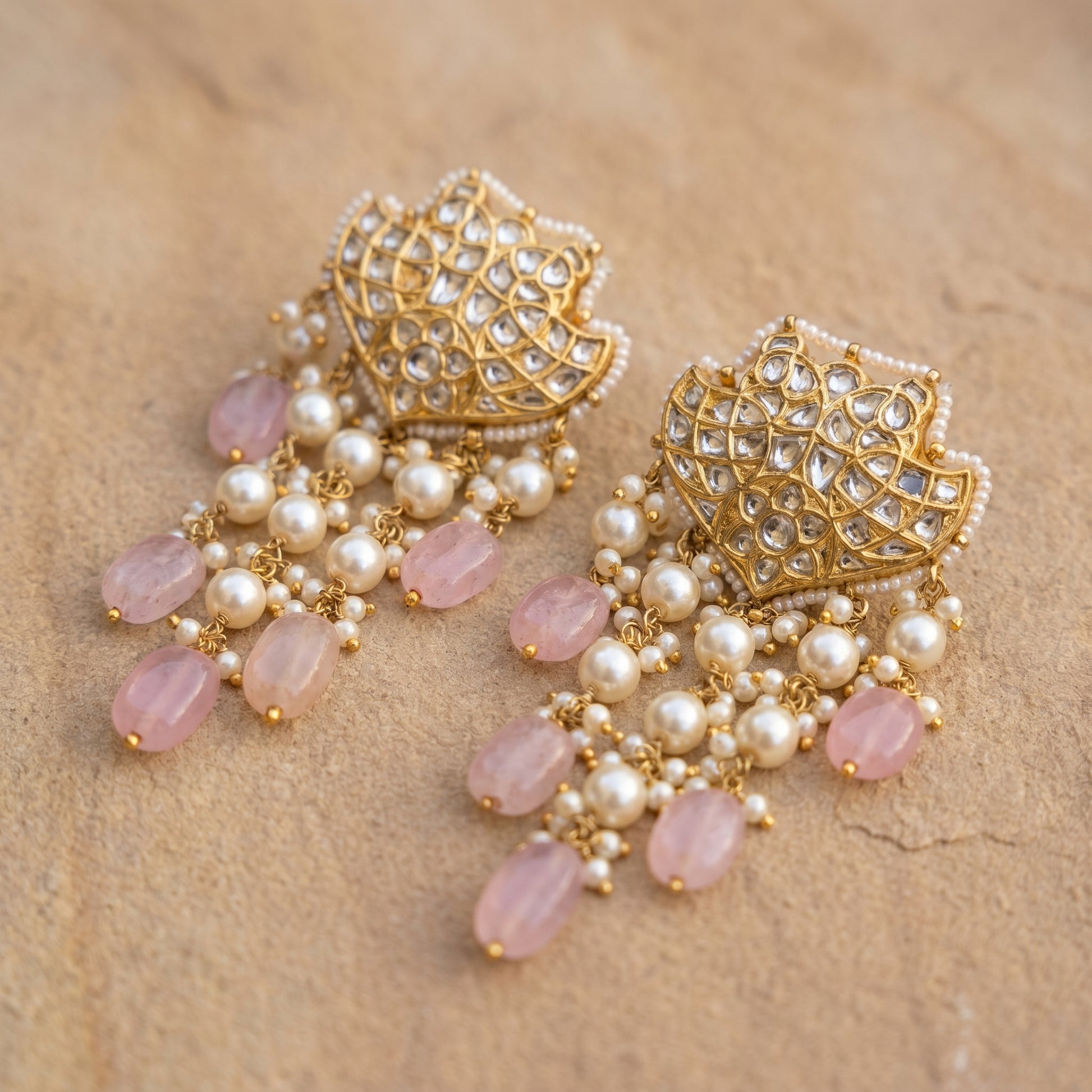 Jharoka Flower dangler earrings | Vama Gears