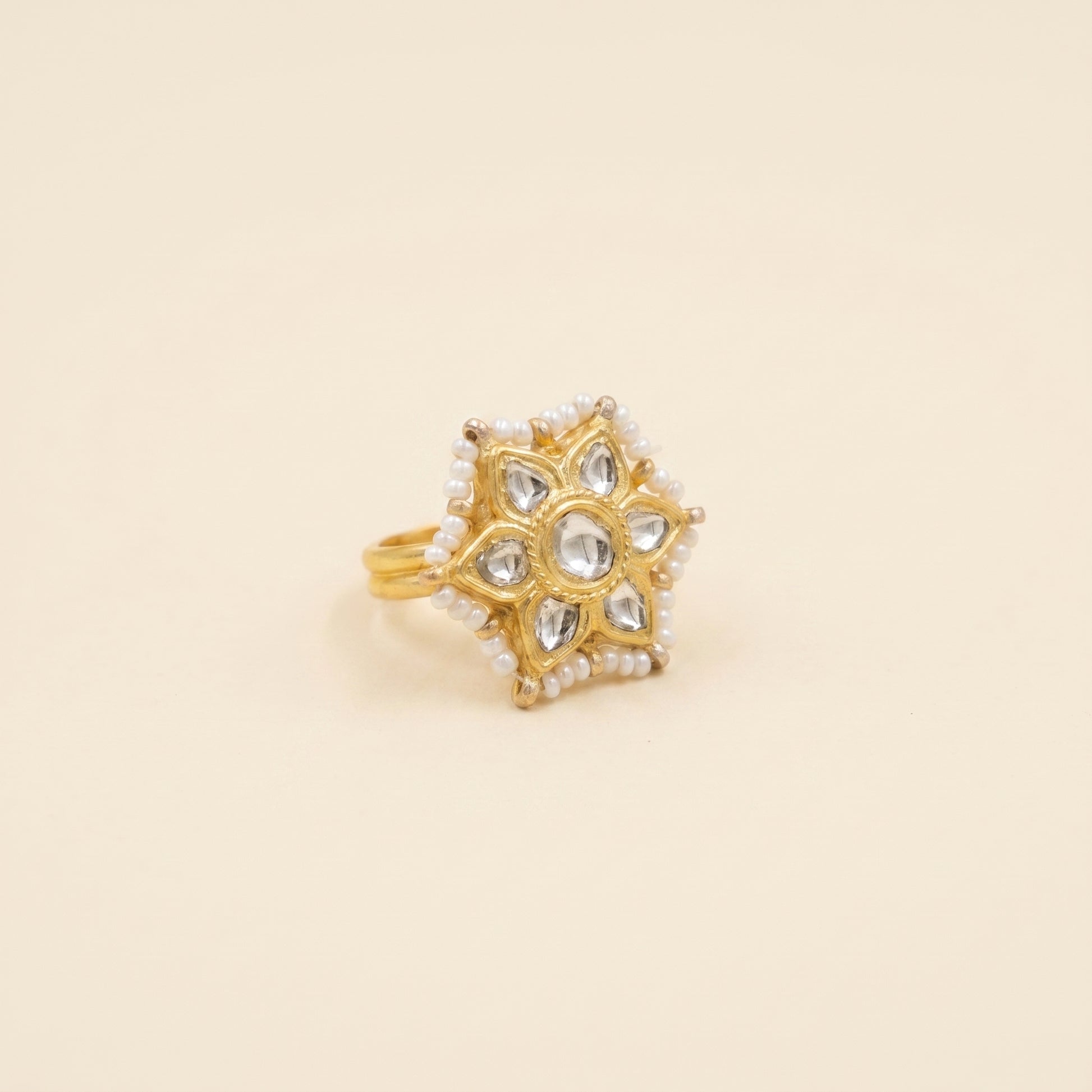 Jharoka Star ring white | Vama Gears