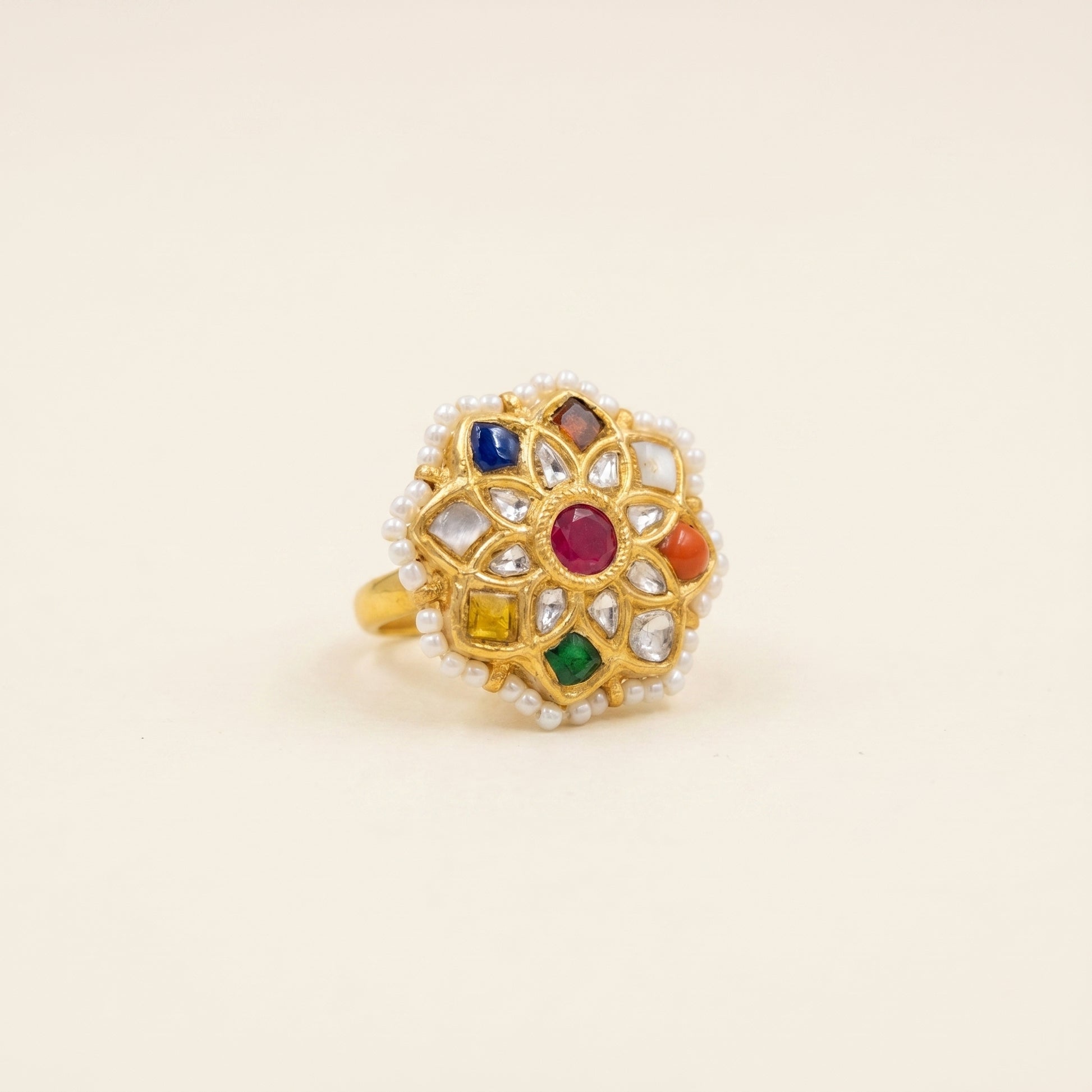 Jharoka Star navaratan ring | Vama Gears