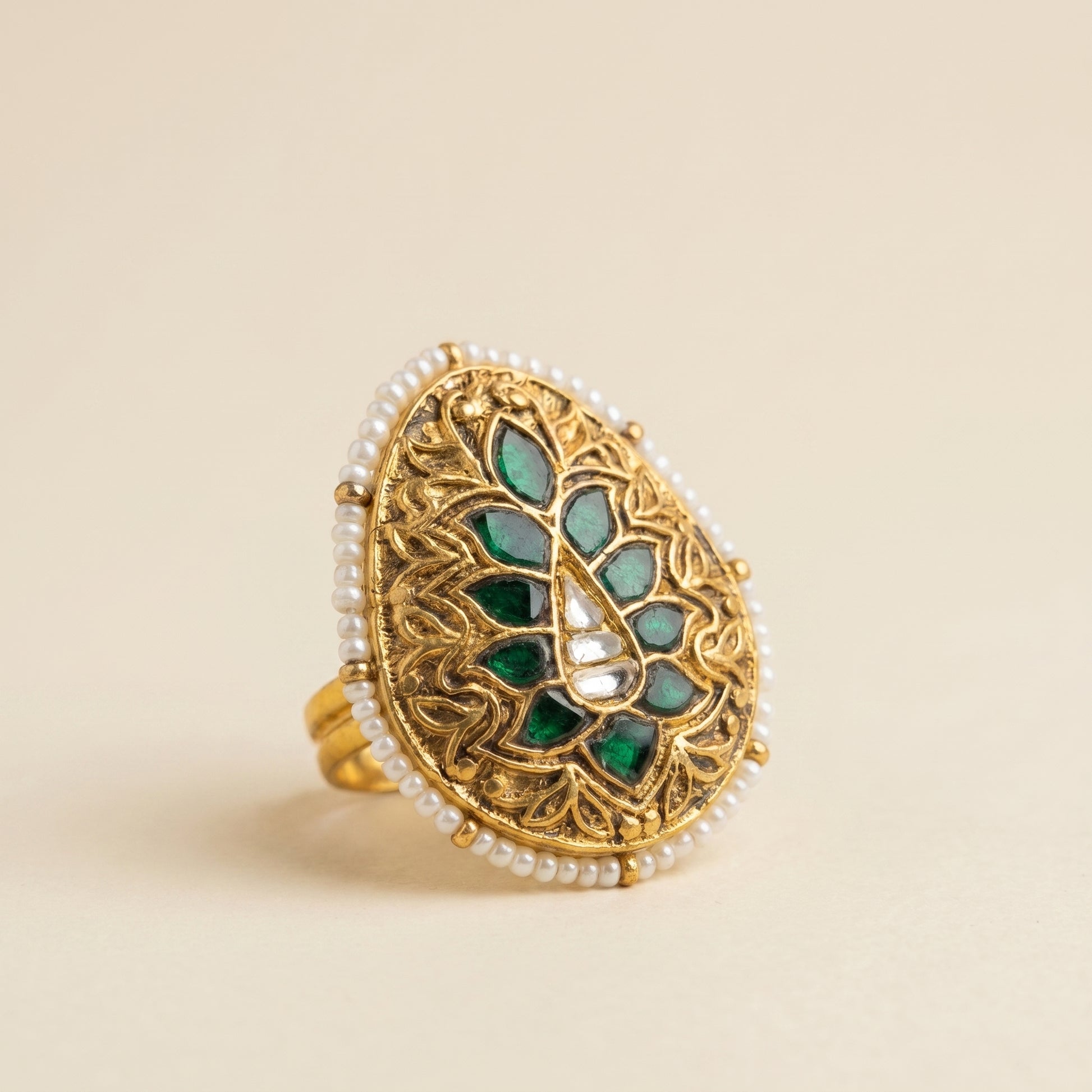 Jharoka Polki ring | Vama Gears