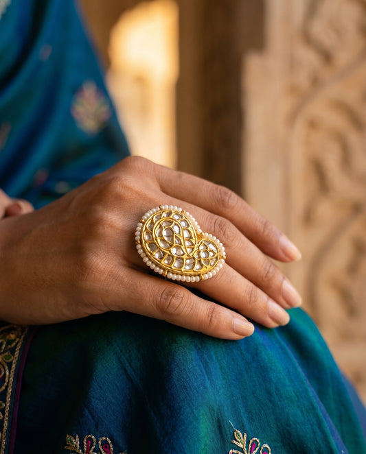 Jharoka Spiral cocktail ring | Vama Gears