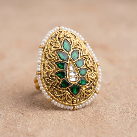 Jharoka Polki ring | Vama Gears