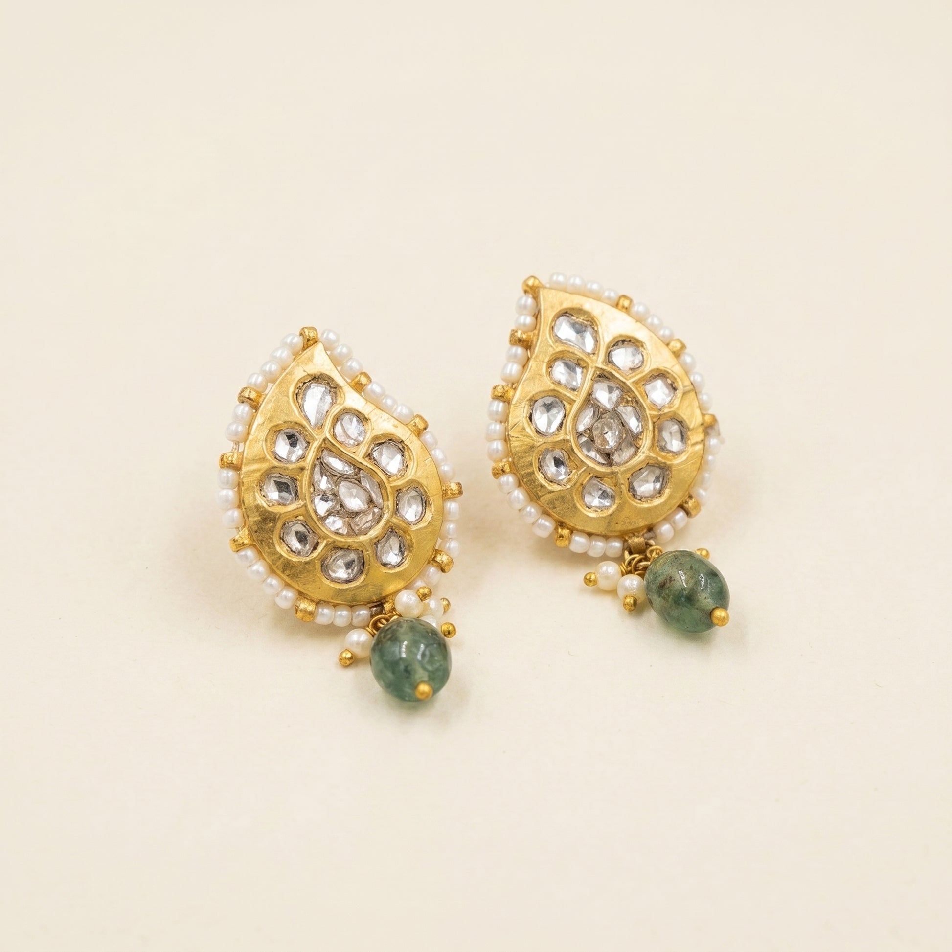 Jharoka Pear shaped earrings | Vama Gears