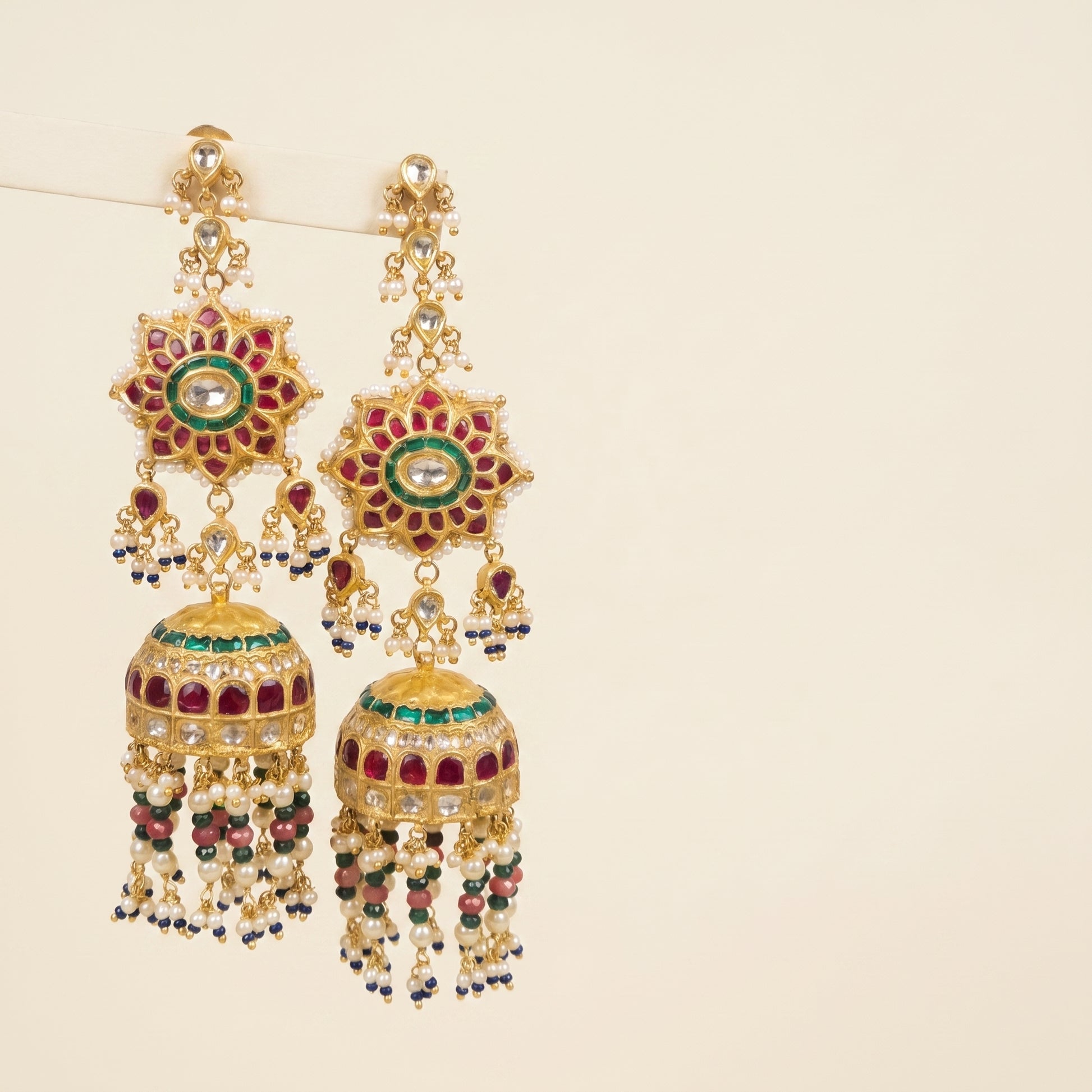 Jharoka Multi color big jhumkis | Vama Gears
