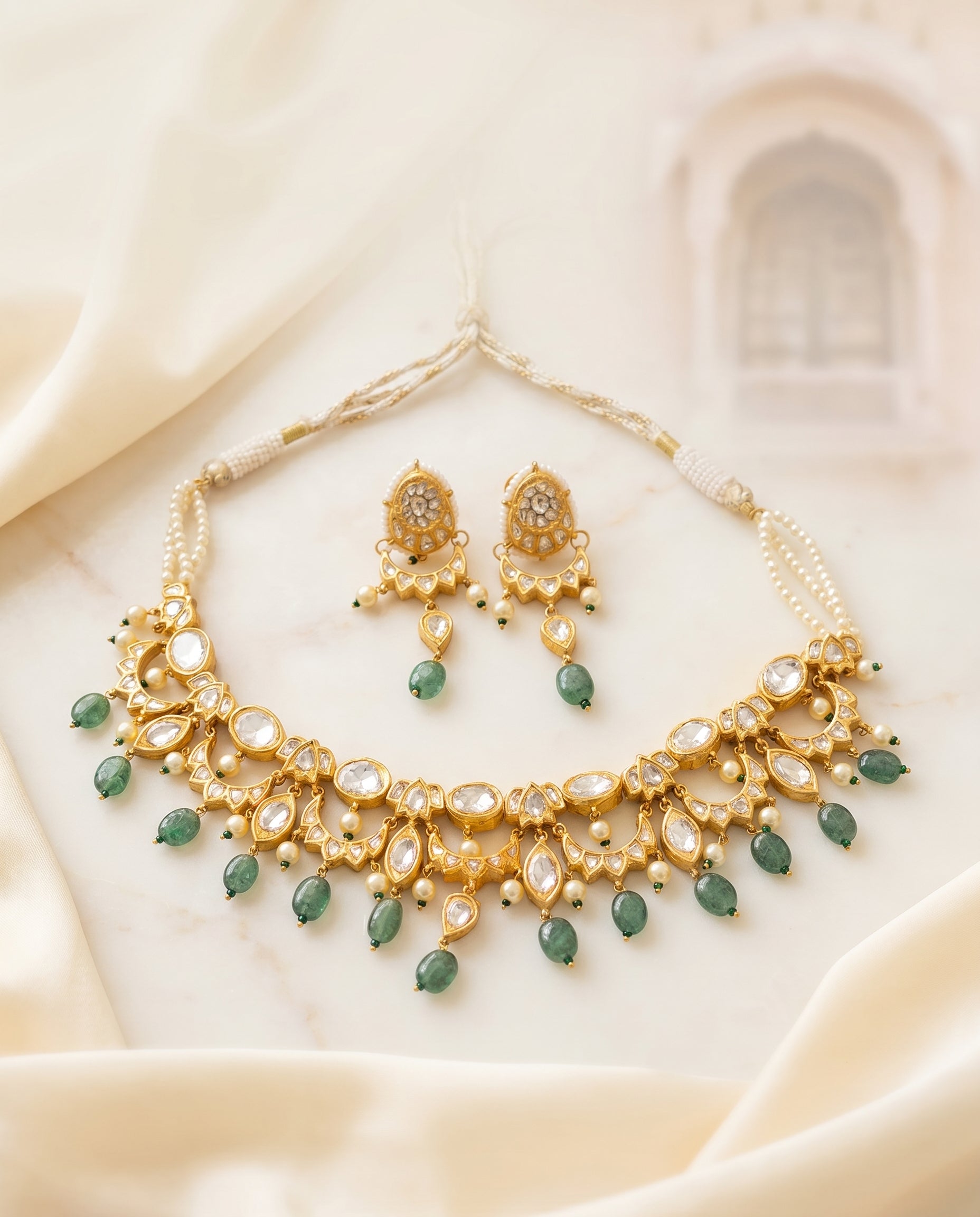 Jharoka Diamond set v2 | Vama Gears