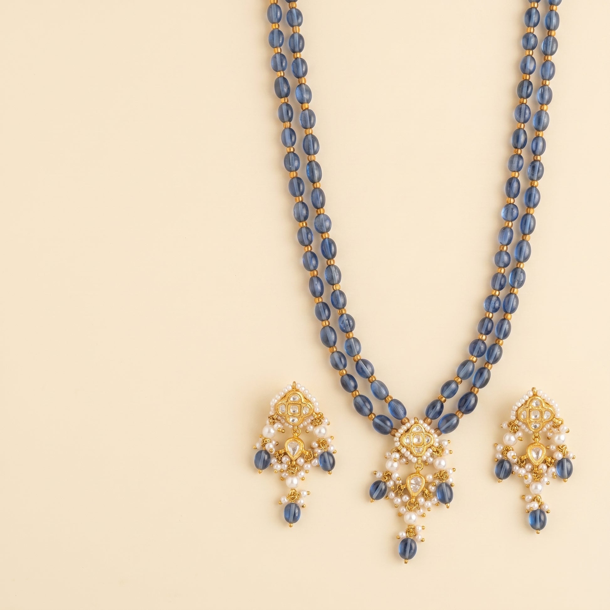 Jharoka Blue chowfully set | Vama Gears