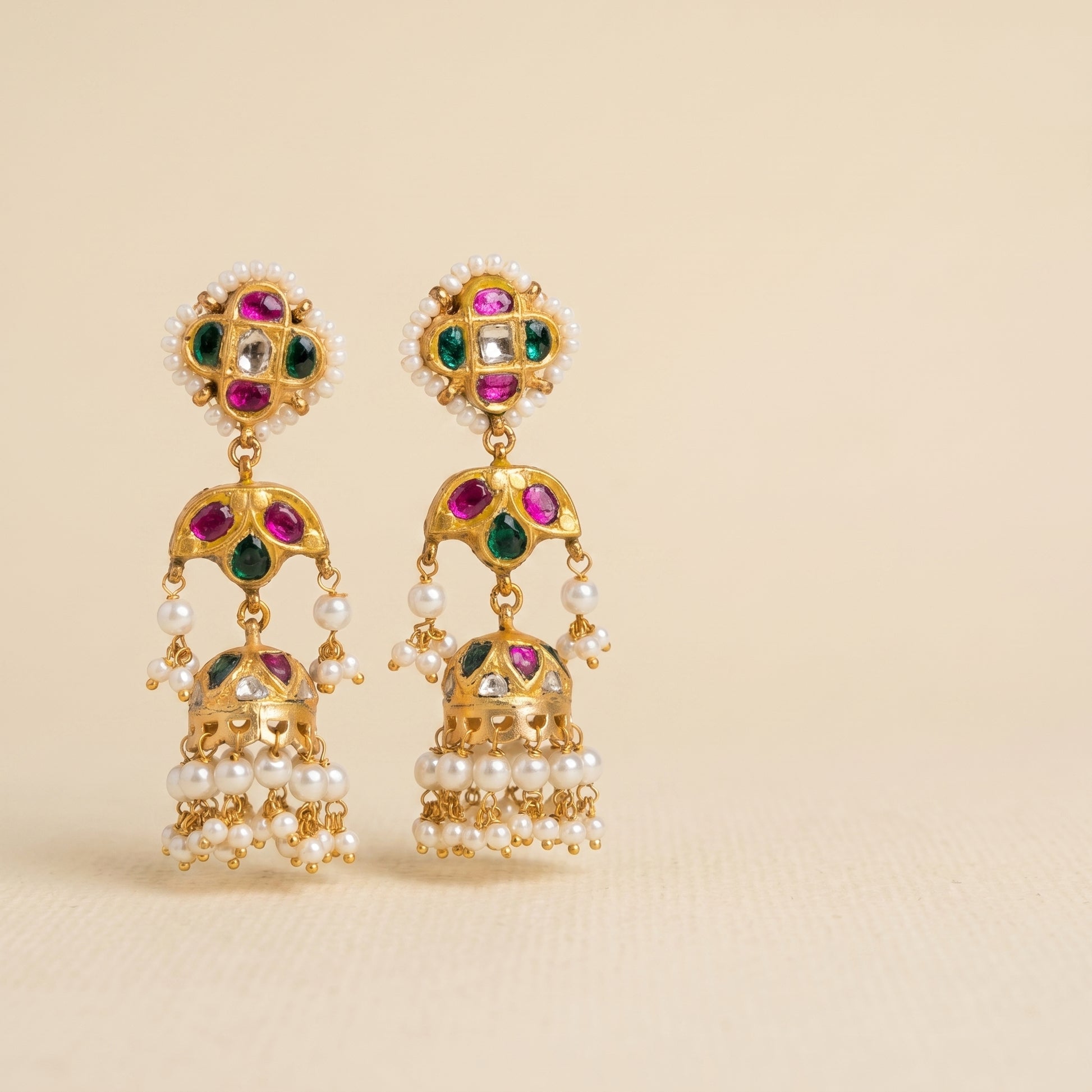 Jharoka Multi color jhumkis | Vama Gears