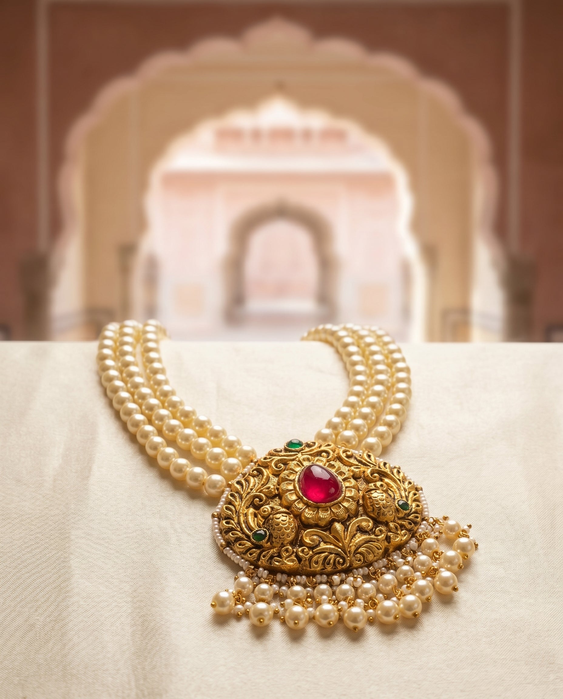 Jharoka Temple necklace | Vama Gears