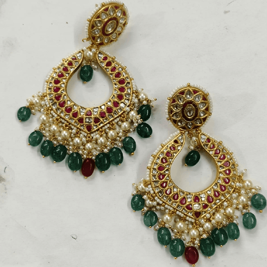 Dual Tone Flower Motif Jali Jhumkas